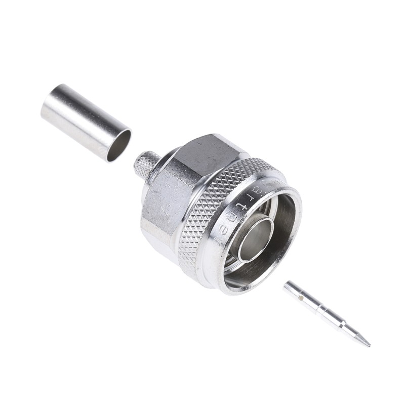 1 pcs - Telegartner, Plug Cable Mount N Connector, 50Ω, Crimp Termination, Straight Body