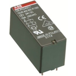 1 pcs - ABB CR Series Interface Relay, DIN Rail Mount, 24V ac Coil, SPDT, 16A Load