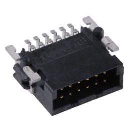 1 pcs - ERNI SMC Series Right Angle Surface Mount PCB Header, 12 Contact(s), 1.27mm Pitch, 2 Row(s), Shrouded
