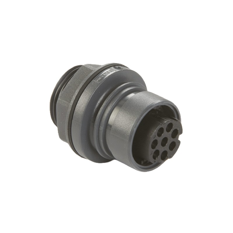 1 pcs - Bulgin Circular Connector, 8 Contacts, Front Mount, Socket, Female, IP66, IP68, IP69K, Buccaneer 6000 Series