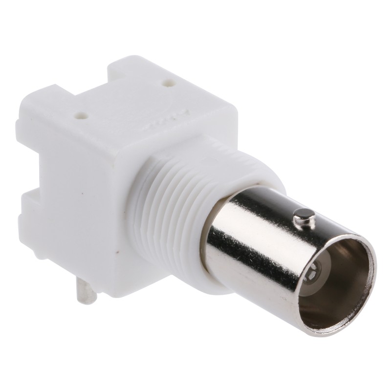 1 pcs - TE Connectivity, jack PCB Mount BNC Connector, 50Ω, Through Hole Termination, Right Angle Body