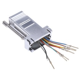 1 pcs - RS PRO D Sub Adapter Male 9 Way D-Sub to Female RJ45
