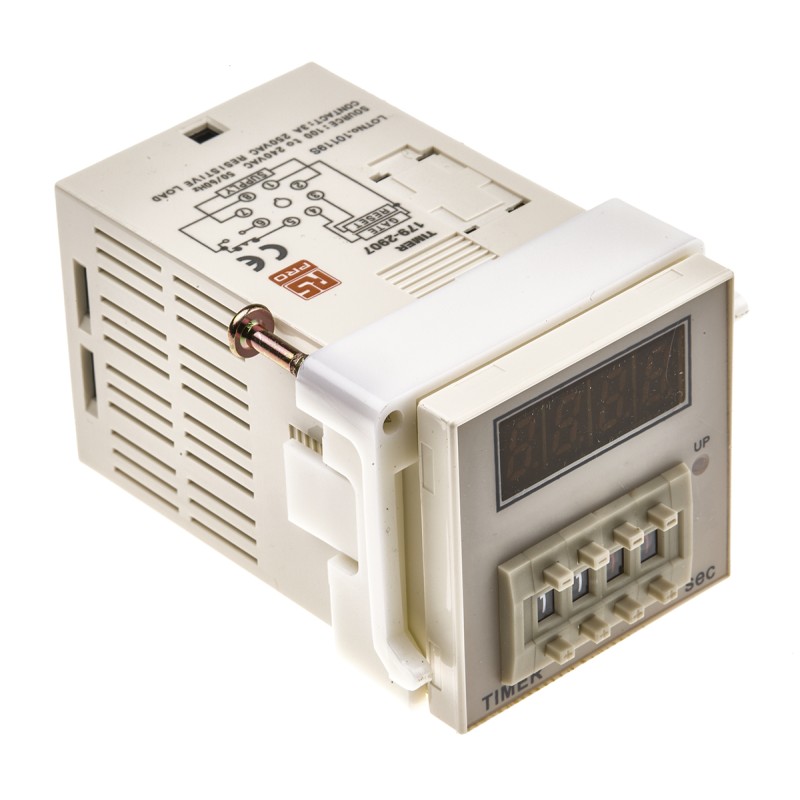 1 pcs - RS PRO Plug In Timer Relay, 100 - 240V ac, 1-Contact, 99.9s, 1-Function, SPDT