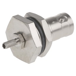 1 pcs - Telegartner, jack Panel Mount BNC Connector, 75Ω, Crimp Termination, Straight Body