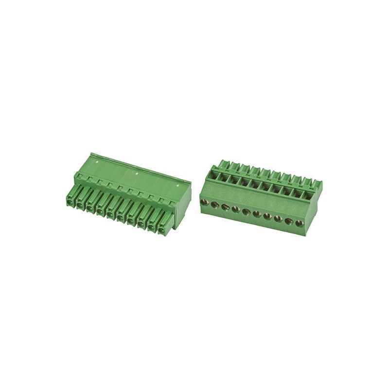 1 pcs - TE Connectivity 3.5mm Pitch 10 Way Pluggable Terminal Block, Plug, Cable Mount, Screw Down Termination