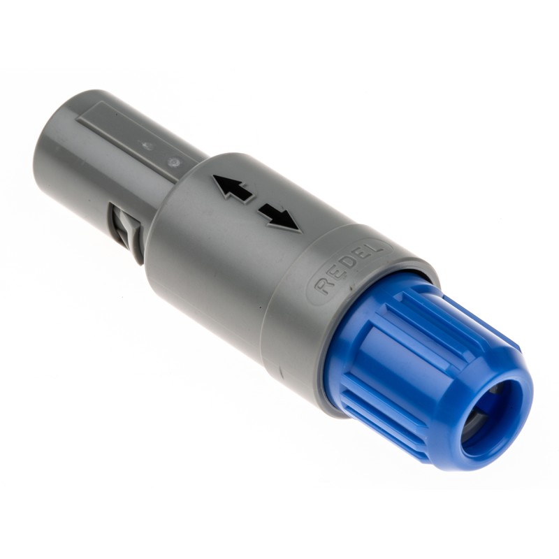 1 pcs - Lemo Circular Connector, 2 Contacts, Cable Mount, Plug, Male, IP50, Redel P Series