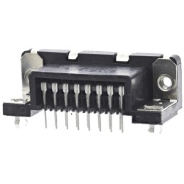 1 pcs - Amphenol ICC Delta D 15 Way Right Angle Through Hole D-sub Connector Socket, 2.74mm Pitch, with 4-40 UNC Inserts