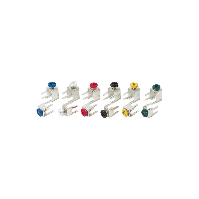 10 pcs - Keystone, Brass Screw Terminal, 22 - 14 AWG, Right Angle, 15A