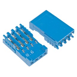 10 pcs - TE Connectivity, AMPMODU HE14 Female Connector Housing, 2.54mm Pitch, 4 Way, 1 Row