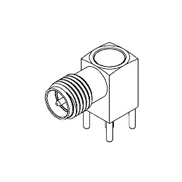 1 pcs - Molex, jack PCB Mount SMA Connector, 50Ω, Solder Termination, Right Angle Body