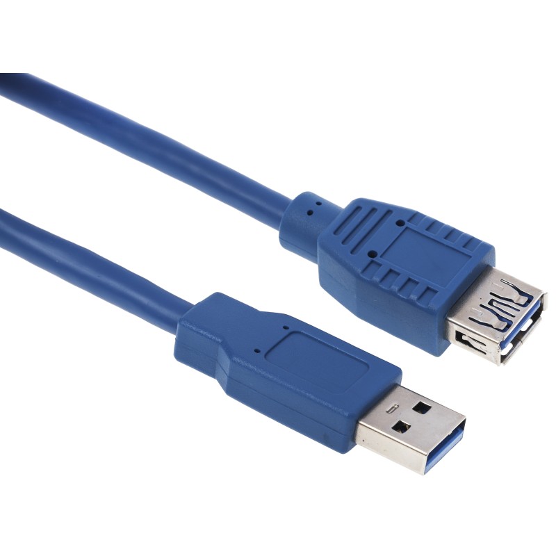 1 pcs - RS PRO USB 3.0 Cable, Male USB A to Female USB A USB Extension Cable, 5m