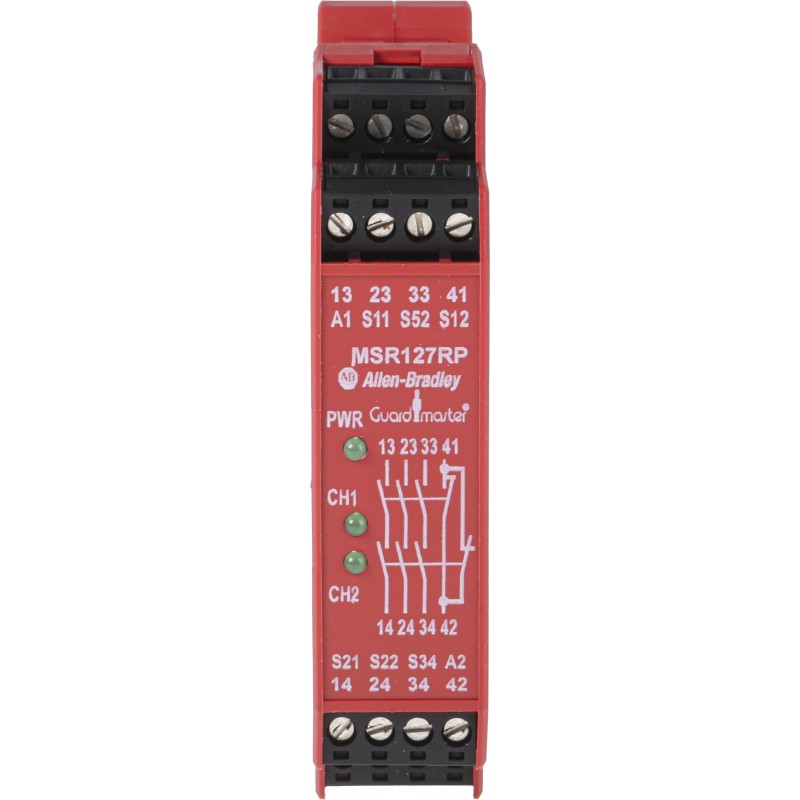 1 pcs - Rockwell Automation Single-Channel Light Beam/Curtain, Safety Switch/Interlock Safety Relay, 24V ac/dc, 3 Safety