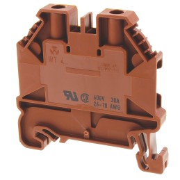 10 pcs - Wieland WT 4 Series Brown Feed Through Terminal Block, Single-Level, Screw Termination, ATEX