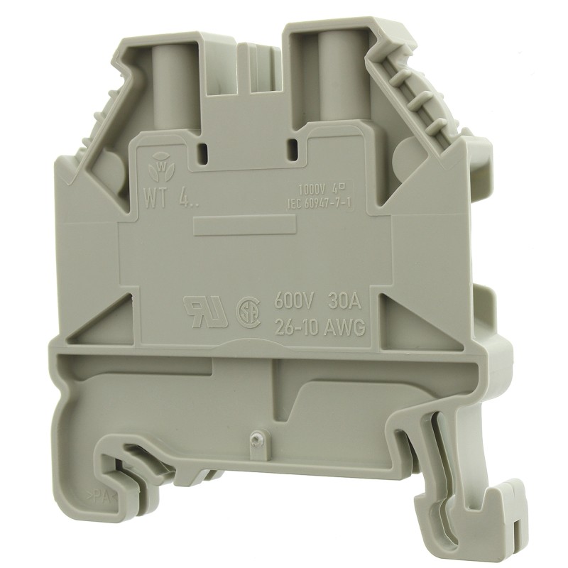 10 pcs - Wieland WT 4 Series Grey Feed Through Terminal Block, Single-Level, Screw Termination, ATEX