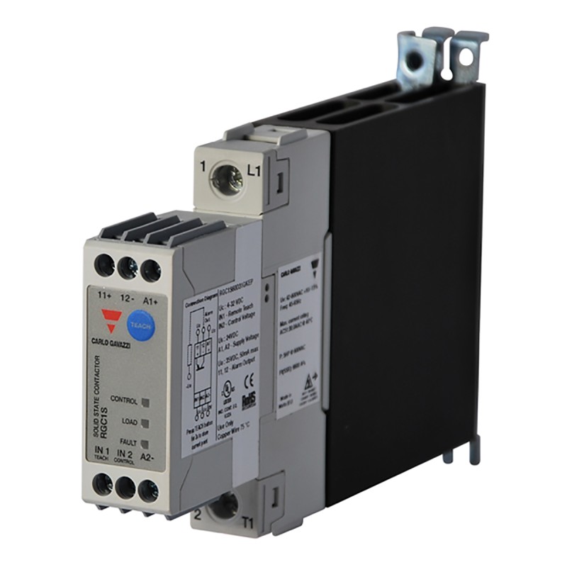 1 pcs - Carlo Gavazzi RGC1S Series Solid State Relay, 30 A Load, DIN Rail Mount, 600 V ac Load, 32 V dc Control