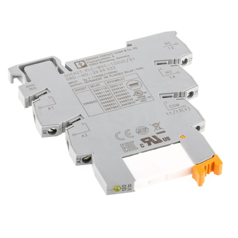 1 pcs - Phoenix Contact PLC-RSC-120UC/21 Series Interface Relay, Chassis Mount, 120V ac Coil, SPDT, 1-Pole