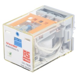 1 pcs - RS PRO Plug In Power Relay, 24V dc Coil, 10A Switching Current, 3PDT