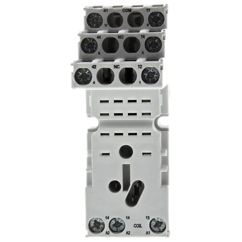 1 pcs - Relpol 8 Pin 300V ac DIN Rail, Panel Mount Relay Socket, for use with R2N Series Relay