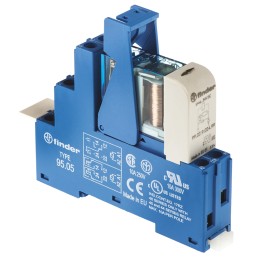 1 pcs - Finder 48 Series Interface Relay, DIN Rail Mount, 24V dc Coil, DPDT, 2-Pole
