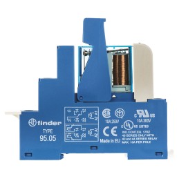 1 pcs - Finder 48 Series Interface Relay, DIN Rail Mount, 24V dc Coil, DPDT, 2-Pole