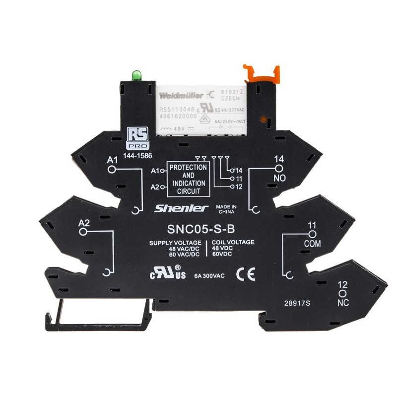 1 pcs - RS PRO Interface Relay, DIN Rail Mount, 48V ac/dc Coil, SPDT