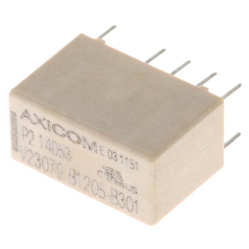 1 pcs - TE Connectivity PCB Mount Latching Signal Relay, 24V dc Coil, 2A Switching Current, DPDT