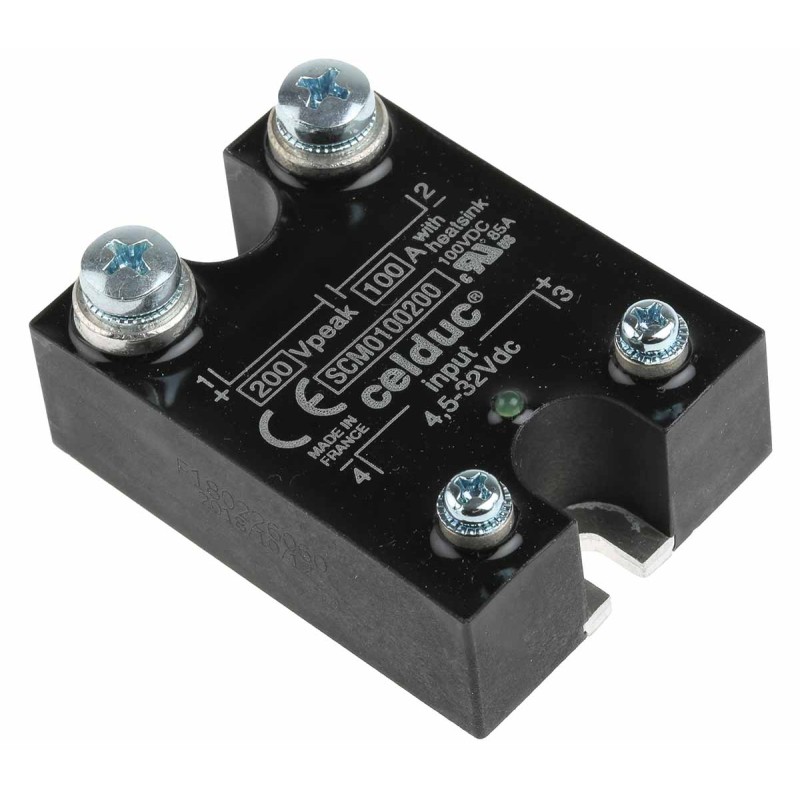 1 pcs - Celduc SCM Series Solid State Relay, 100 A Load, Panel Mount, 200 V dc Load, 32 V dc Control