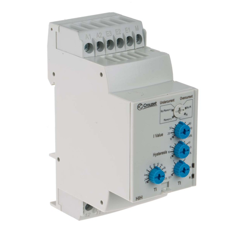 1 pcs - Crouzet Current Monitoring Relay, 3 Phase, DPDT, DIN Rail