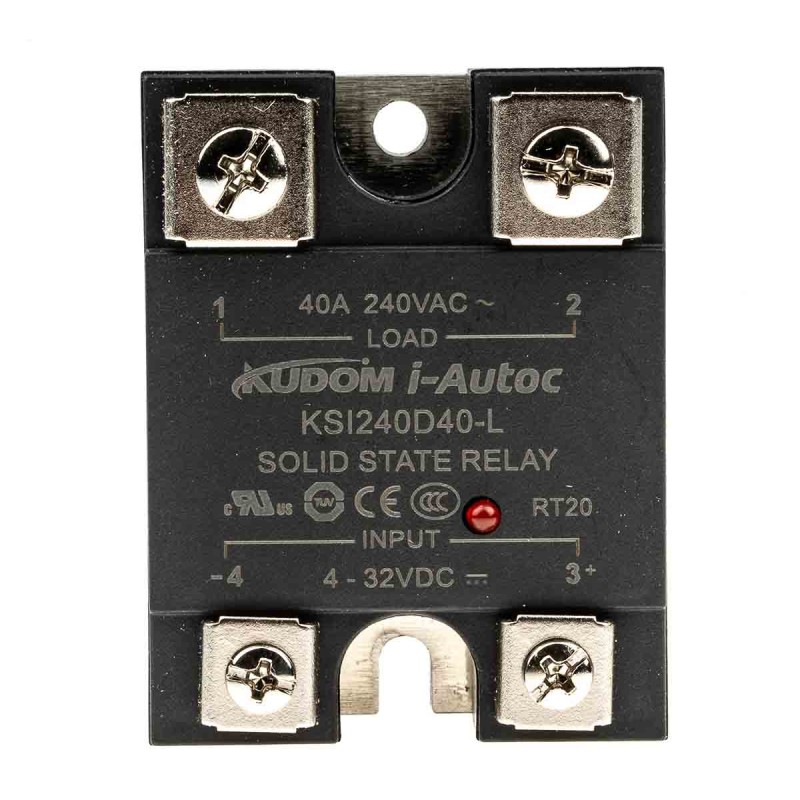1 pcs - i-Autoc KSI Series Solid State Relay, 40 A Load, Panel Mount, 280 V ac Load, 32 V dc Control