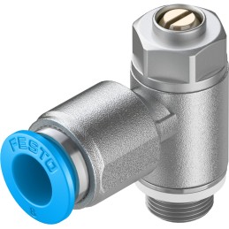1 pcs - Festo GRLZ Series Tube Flow Regulator, 8mm Tube Inlet Port x G 1/8 Male Outlet Port, 193159