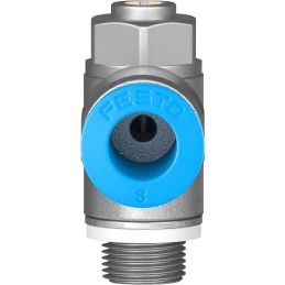 1 pcs - Festo GRLZ Series Tube Flow Regulator, 8mm Tube Inlet Port x G 1/8 Male Outlet Port, 193159