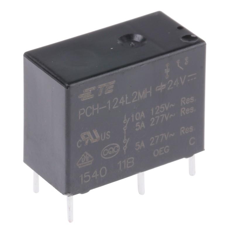 1 pcs - TE Connectivity PCB Mount Power Relay, 24V dc Coil, 5A Switching Current, SPST