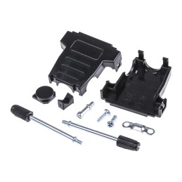 1 pcs - MH Connectors MHDSSK-T/P Series ABS Angled, Straight D Sub Backshell, 15 Way, Strain Relief