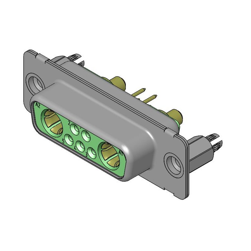 1 pcs - FCT from Molex 173107 7 Way D-sub Connector Socket, 2.74mm Pitch, with 4-40 Screw Locks