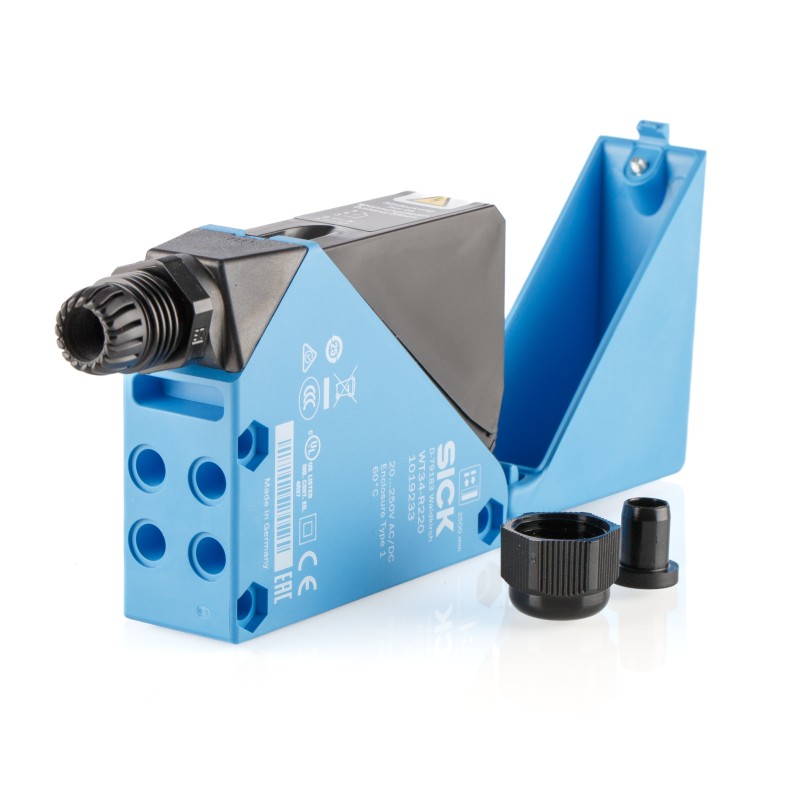 1 pcs - Sick Background Suppression Photoelectric Sensor, Block Sensor, 100 mm - 2.5 m Detection Range