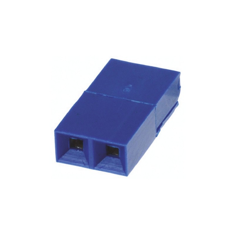 10 pcs - Amphenol Communications Solutions, Mini-Jump Jumper Female Straight Blue Closed Top 2 Way 1 Row 2.54mm Pitch