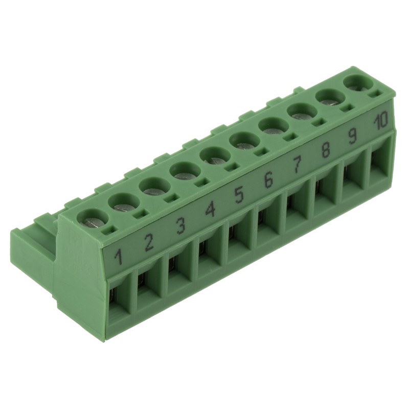 1 pcs - Phoenix Contact 5.08mm Pitch 10 Way Pluggable Terminal Block, Plug, Plug-In, Screw Termination
