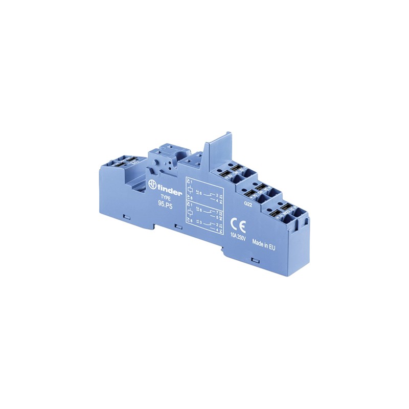 1 pcs - Finder 95 250V ac DIN Rail Relay Socket for use with Various Series