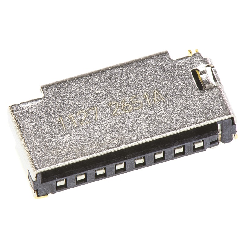 1 pcs - Molex, 47309 8 Way Right Angle Micro SD Memory Card Connector With Solder Termination