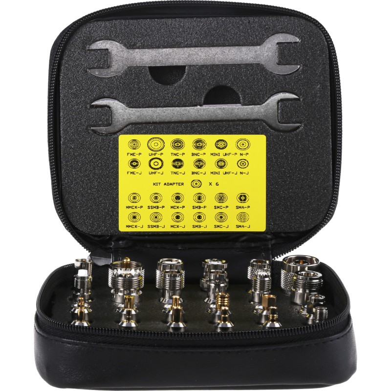1 pcs - RS PRO RF Connector Kit RF Coaxial Inter Series Adapter Kit 2 x Spanners & is Supplied in a Zip-Up Soft Case, 30 RF