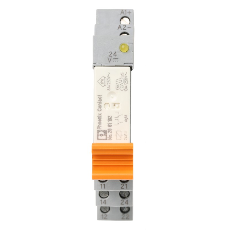 1 pcs - Phoenix Contact PLC-RSC- 24DC/21-21 Series Interface Relay, DIN Rail Mount, 24V dc Coil, DPDT, 2-Pole