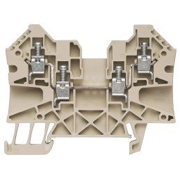 10 pcs - Weidmüller W Series Dark Beige Feed Through Terminal Block, 0.5 - 6mm², Double-Level, Screw Termination