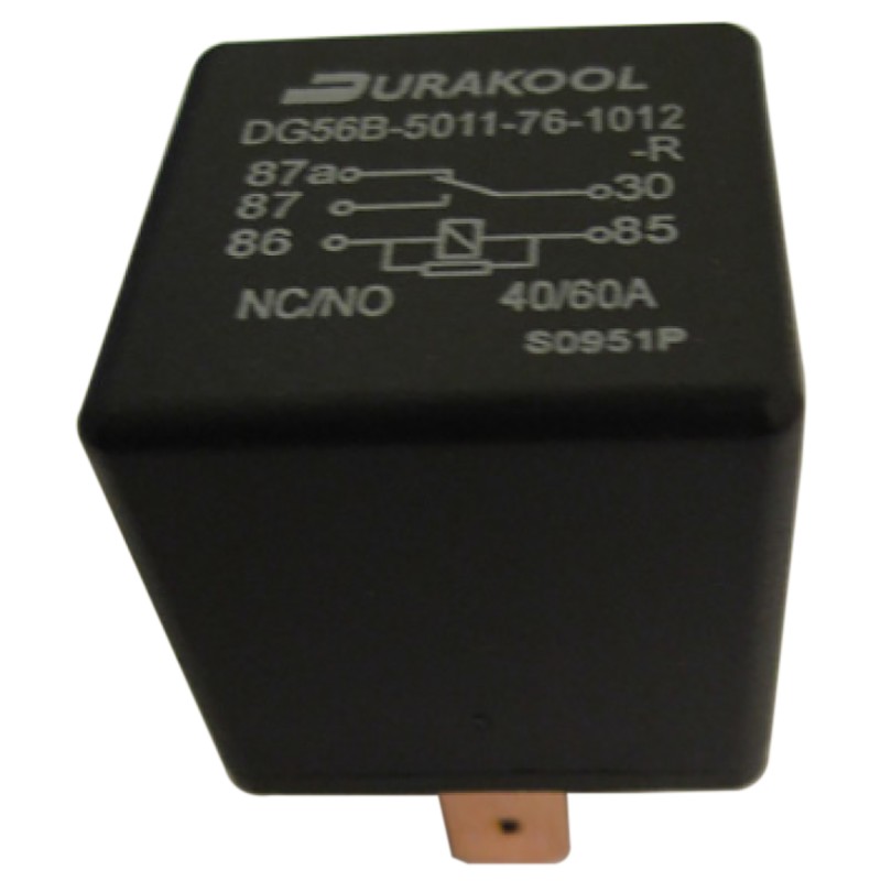 1 pcs - Durakool Plug In Automotive Relay, 12V dc Coil Voltage, 40A Switching Current, SPDT