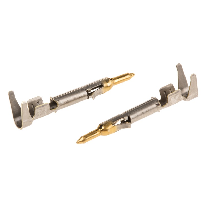 10 pcs - TE Connectivity Mini-Universal MATE-N-LOK Series Male Crimp Terminal, 22AWG Min, 18AWG Max