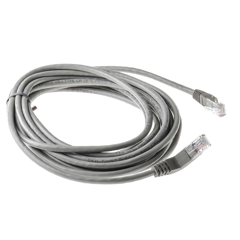 1 pcs - RS PRO Cat5e Male RJ45 to Male RJ45 Ethernet Cable, U/UTP, Grey PVC Sheath, 5m