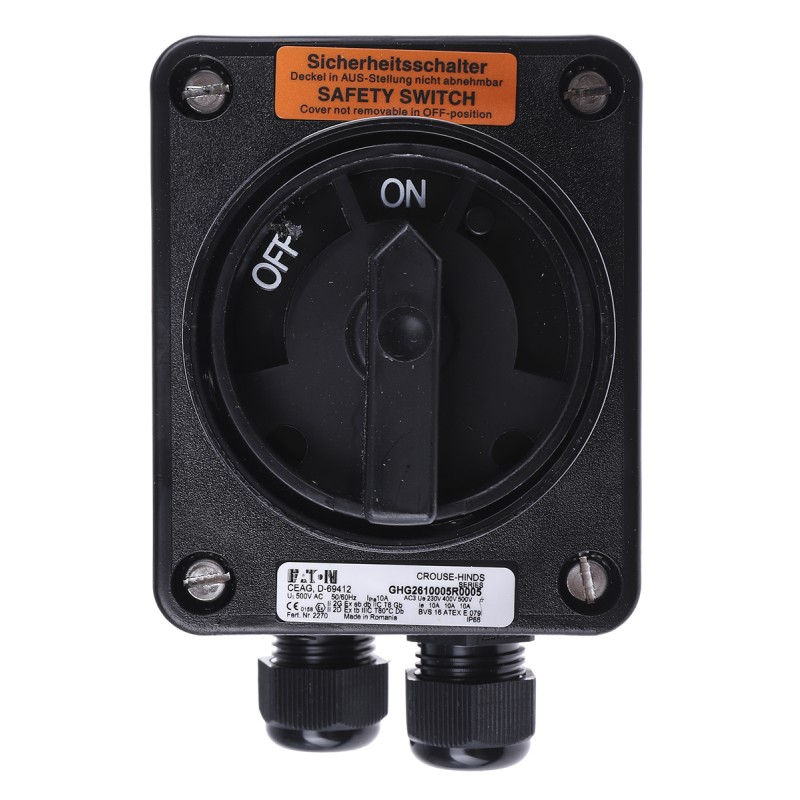 1 pcs - Eaton GHG 261 Series Limit Switch, 2NC/1NO, IP66, 3P, Polyamide Housing, 500V ac Max, 10A Max