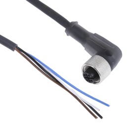1 pcs - Telemecanique Sensors Right Angle Female 4 way M12 to Unterminated Sensor Actuator Cable, 2m
