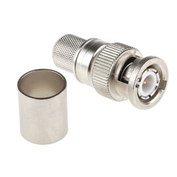 15 pcs - Telegartner, Plug Cable Mount BNC Connector, 50Ω, Crimp Termination, Straight Body