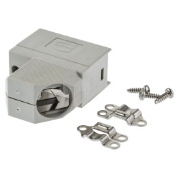 1 pcs - Harting D-sub Series Polymer Right Angle D Sub Backshell, 9 Way, Strain Relief