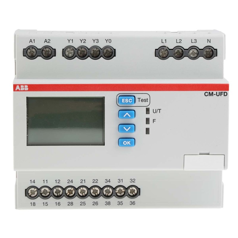 1 pcs - ABB Frequency, Voltage Monitoring Relay, 1, 3 Phase, SPDT, 57.7 - 240 V ac, 99.9 - 415 V dc, DIN Rail